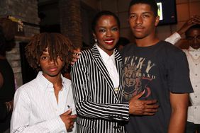 Lauryn Hill celebrates her birthday with her sons John Marley and Zion Marley at The Ballroom on May 26, 2015, in West Orange, New Jersey. 