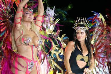 The 'Real Housewives of Beverly Hills' cast including Kyle Richards, Erika Jayne, Dorit Kemsley, Sutton Stracke, Garcelle, Beauvais, Kathy Hilton, and Jennifer Tilly all participate in a Carnival-themed night dressed up in festive costumes while on their cast trip in St. Lucia.