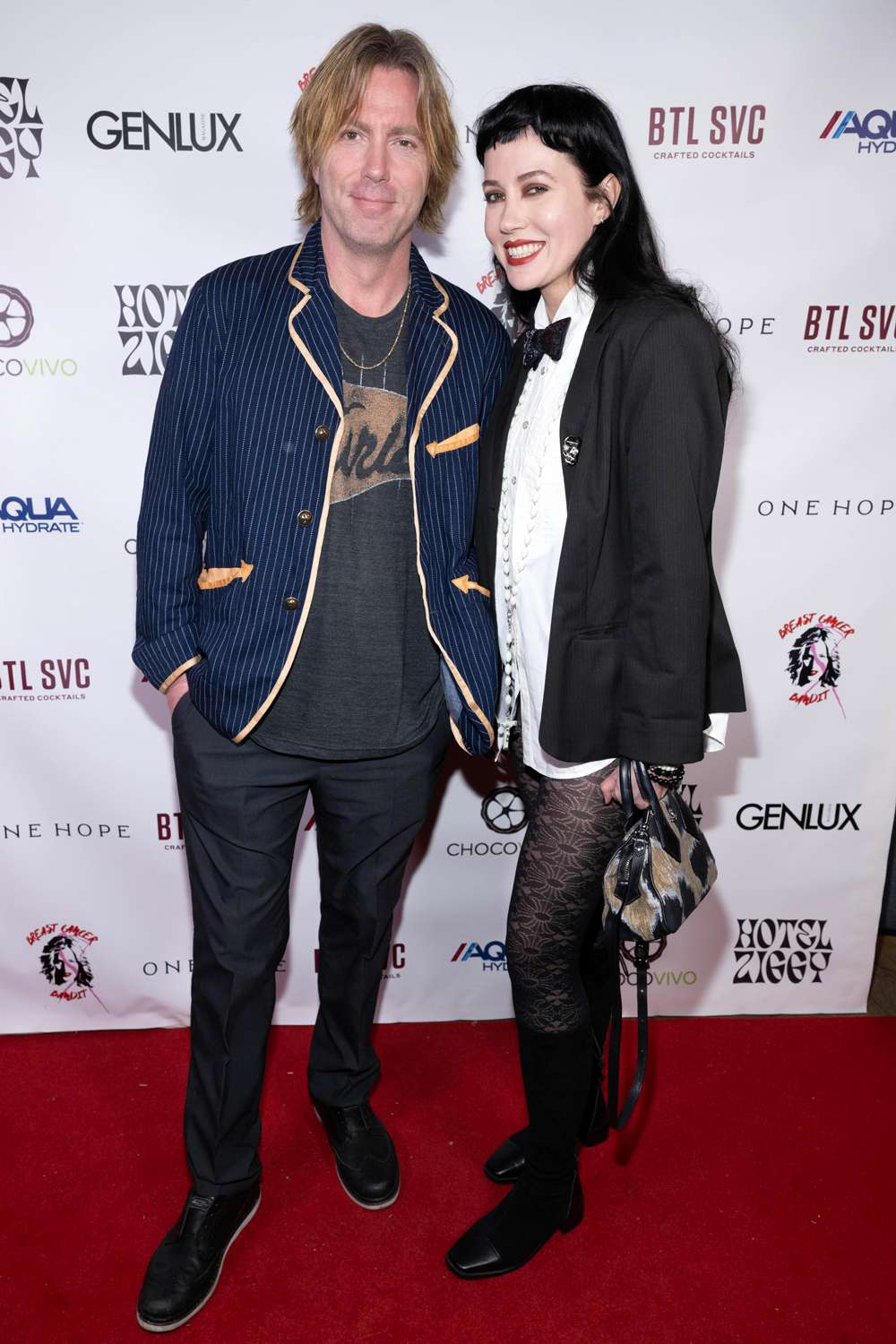 Musician Elijah Blue with wife Musician Queeny King attends Christine Peake's Comedy Show for "Breast Cancer Bandit" at Hotel Ziggy, Los Angeles, CA, February 5, 2024