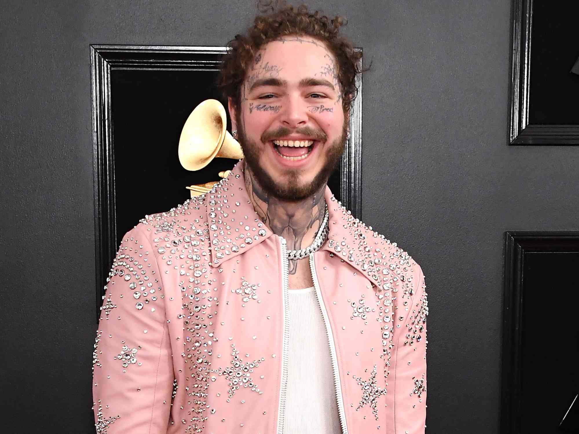 Post Malone arrives at the 61st Annual GRAMMY Awards on February 10, 2019 in Los Angeles, California. 