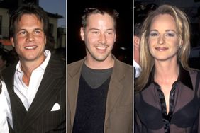 Bill Paxton, Keanu Reeves, and Helen Hunt attend the "Twister" Westwood Premiere on May 8, 1996 at the Mann Village Theatre in Westwood, California.