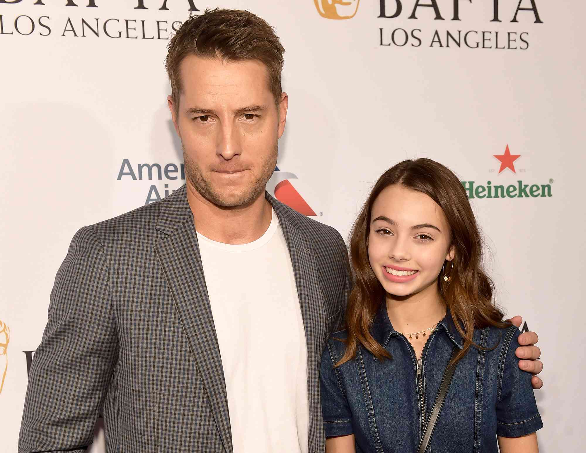 Justin Hartley and Isabella Justice Hartley attend The BAFTA Los Angeles Tea Party