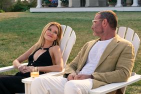 Meghann Fahy as Merritt Monaco and Liev Schreiber as Tag Winbury in 'The Perfect Couple'. 