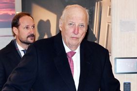 King Harald and Crown Prince Haakon visit Faktisk.no at Norwegian Press Association on January 23, 2024 in Oslo, Norway