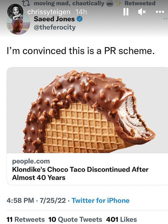 chrissy teigen, choco taco