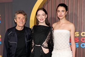 NEW YORK, NEW YORK - JUNE 20: (L-R) Willem Dafoe, Emma Stone, and Margaret Qualley attend the "Kinds Of Kindness" New York Premiere at Museum of Modern Art on June 20, 2024 in New York City.