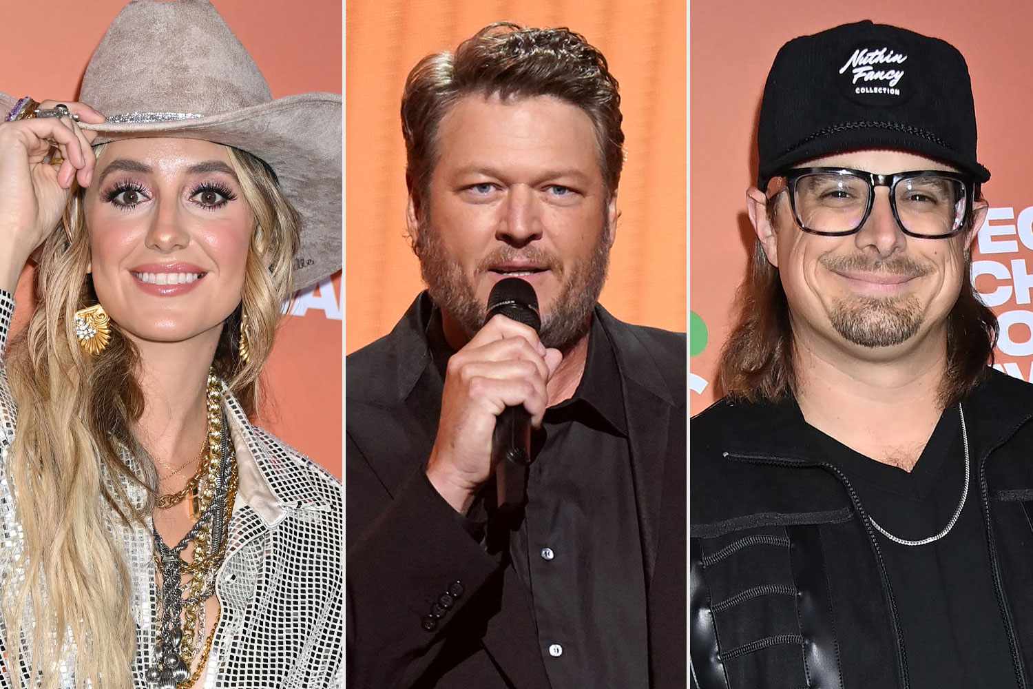 blake shelton, lainey wilson, hardy 2023 People's Choice Country Awards