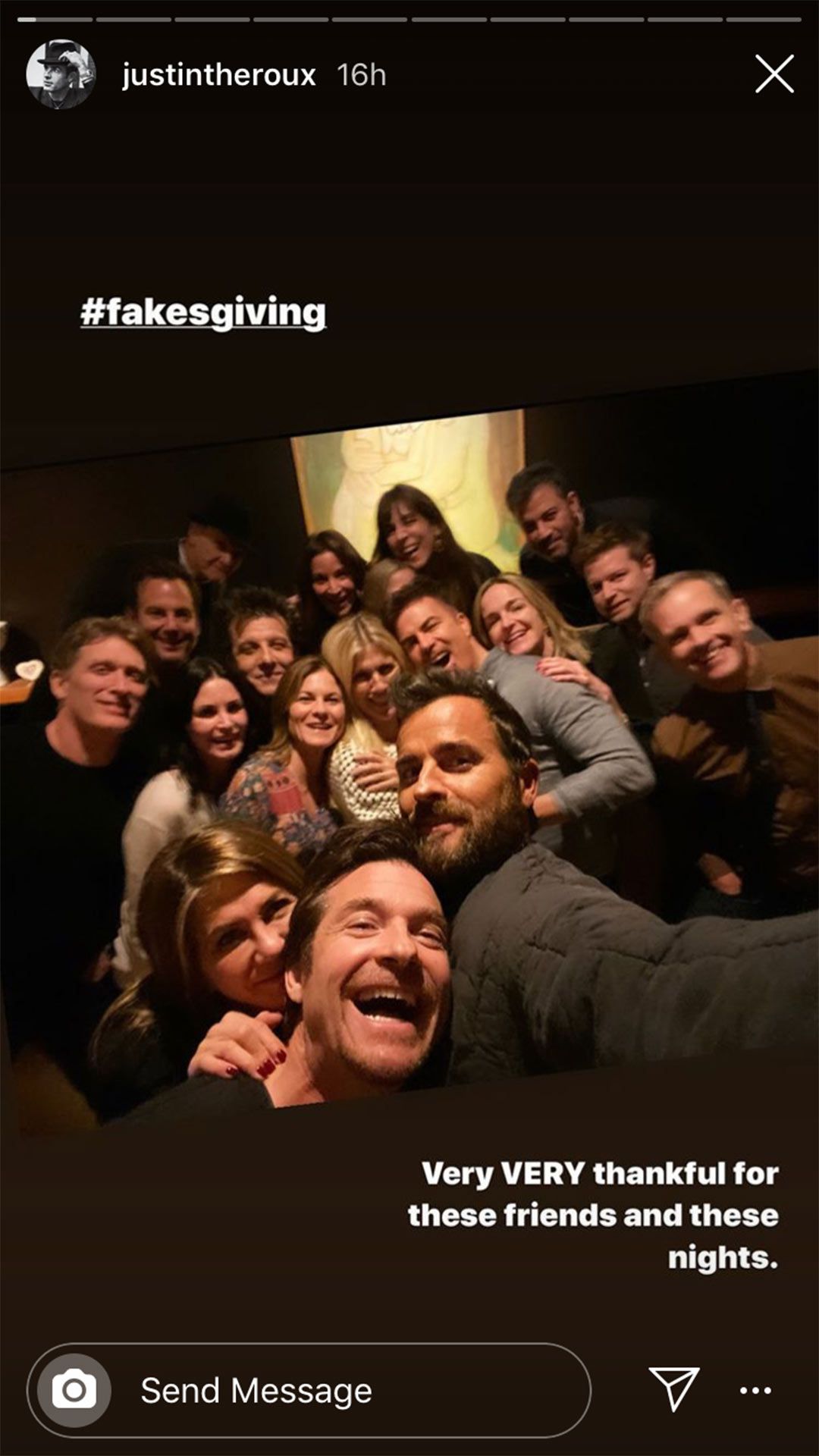 Justin Theroux friendsgiving