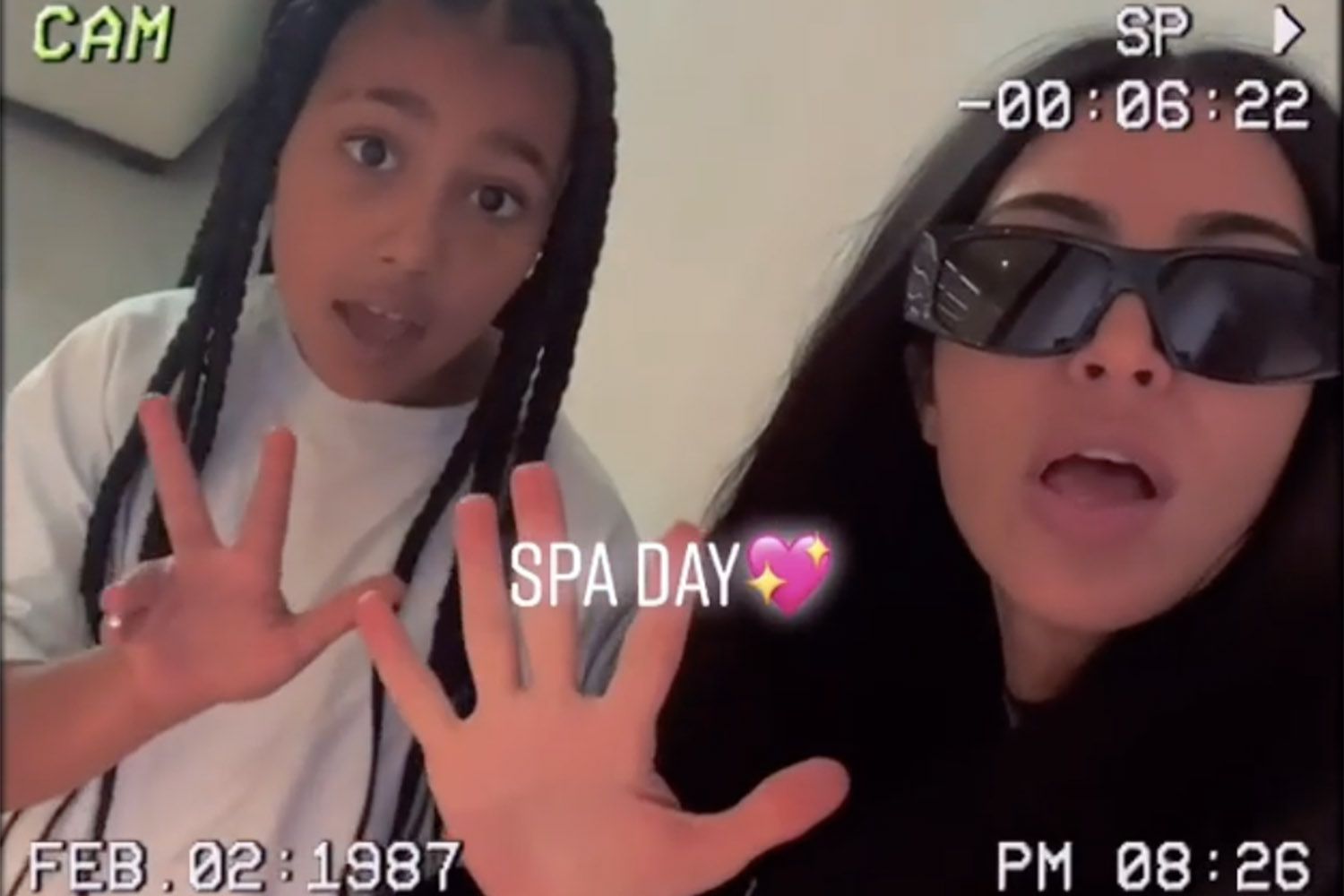 kim kardashian and north spa day