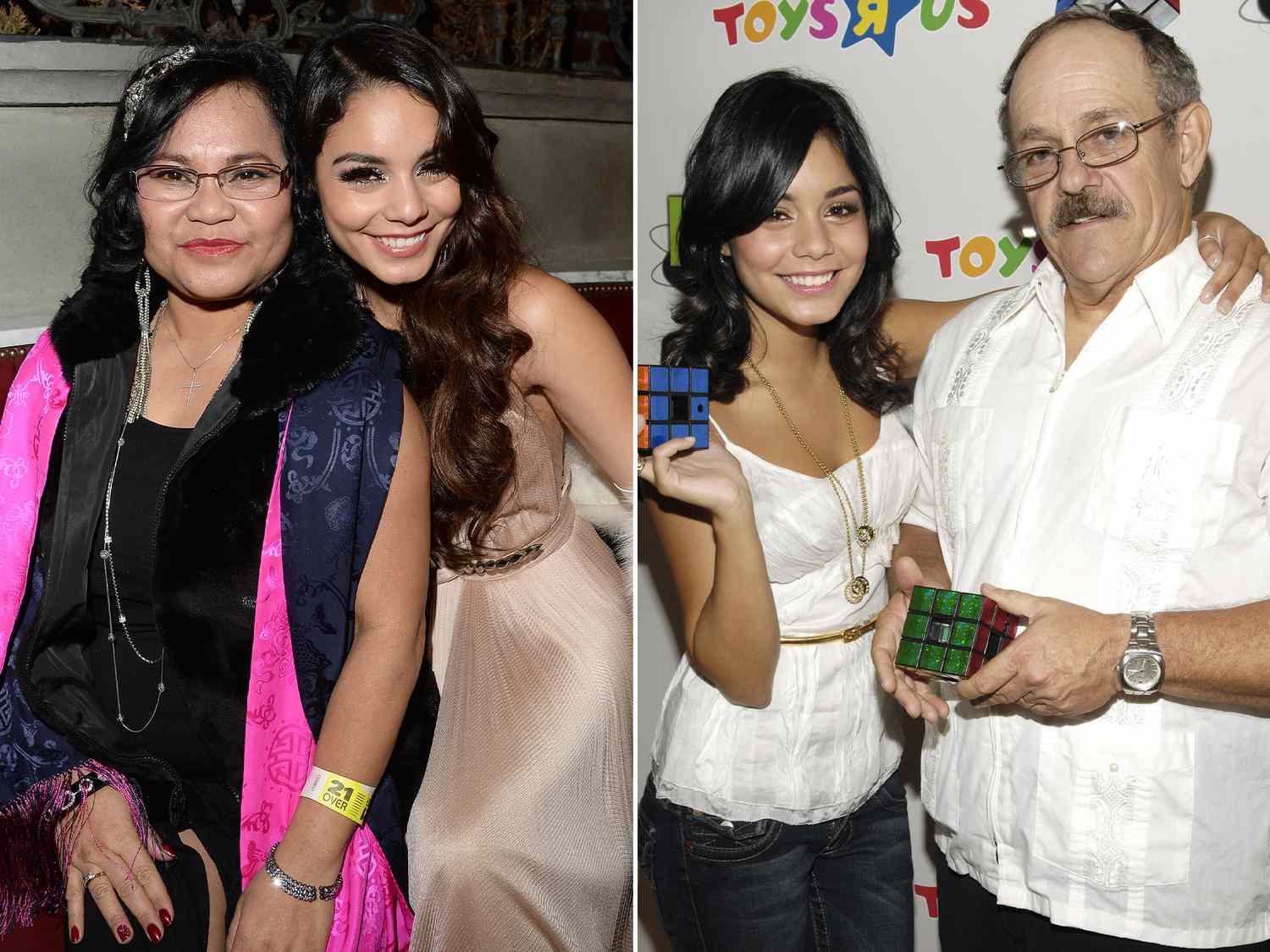 Vanessa Hudgens and Gina Guangco at her birthday party held at No Vacancy on December 14, 2013 in Hollywood, California. ; Vanessa Hudgens and Greg Hudgens celebrate Father's Day with the Launch of Techno Source's Rubik's Revolution at Toys ''R'' Us Times Square. 