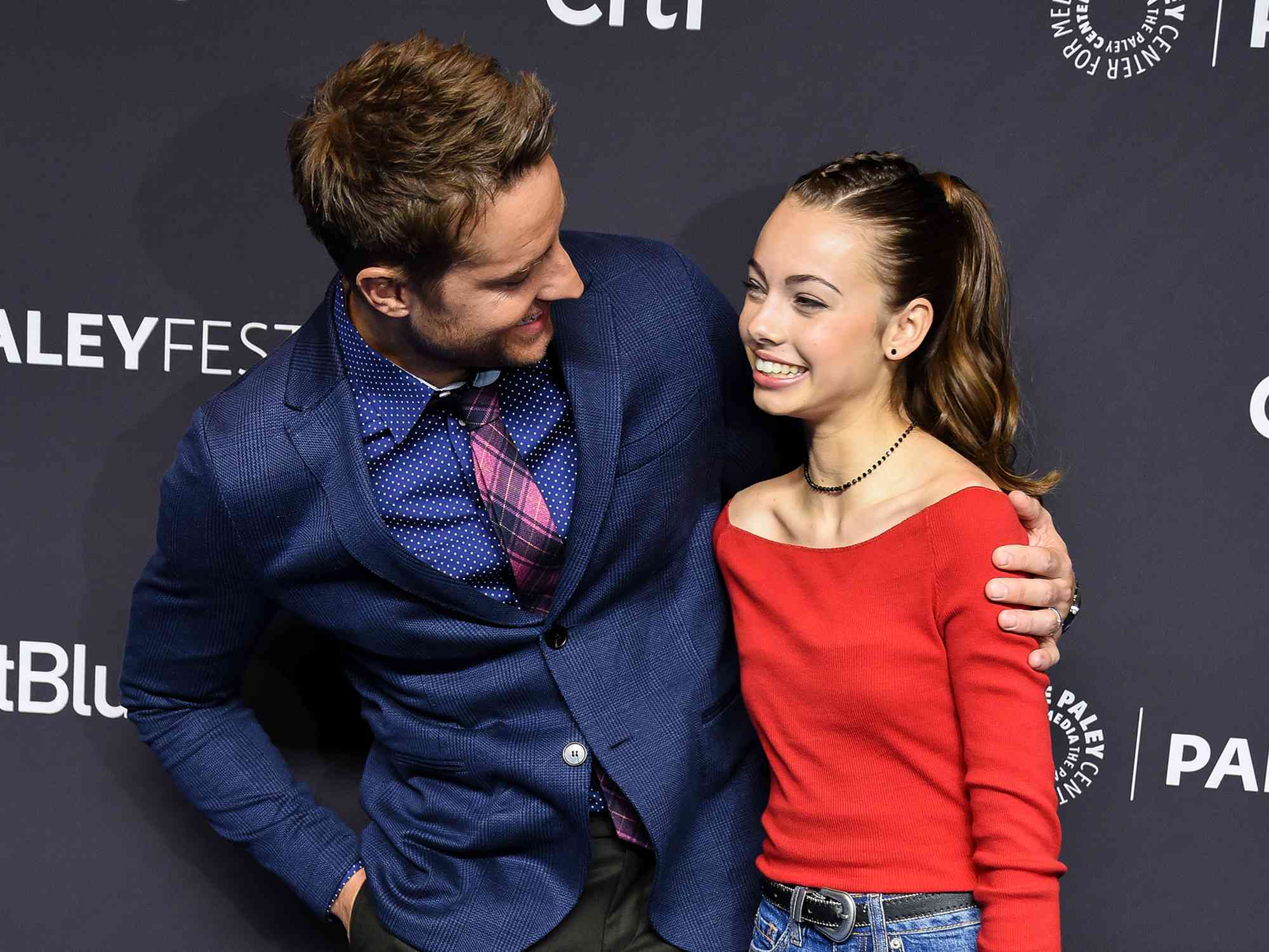 Justin Hartley and Isabella Justice Hartley attend The Paley Center For Media's 2019 PaleyFest LA - "This Is Us" at Dolby Theatre on March 24, 2019 in Hollywood, California