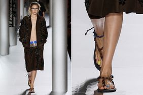 Gigi Hadid walks the runway during the Miu Miu Womenswear Spring/Summer 2024 show as part of Paris Fashion Week on October 3, 2023 in Paris, France