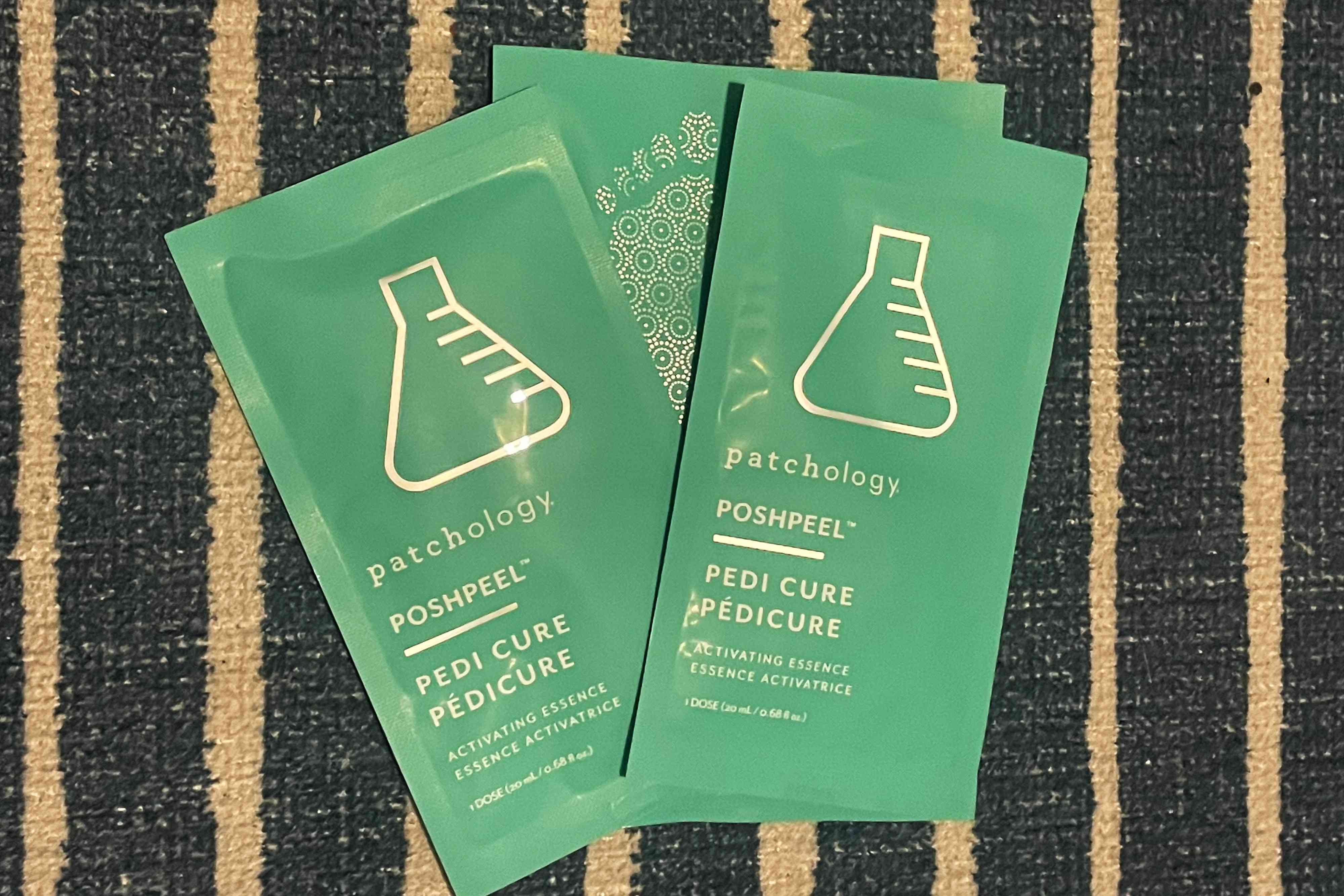 Patchology PoshPeel Pedi Cure socks in their packaging