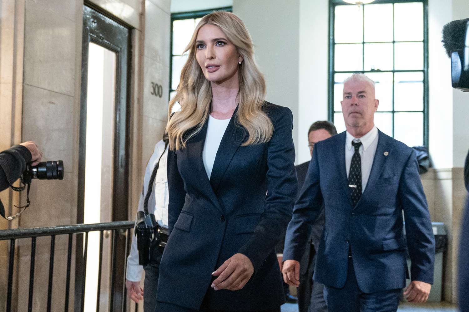 Ivanka Trump arrives to New York State Supreme Court after a break to testify as witness in Former President Donald Trump civil fraud trial. 