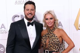 Luke Bryan and Caroline Boyer attend the 56th Annual CMA Awards