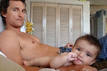 Matthew McConaughey Goes Shirtless in Cute Father's Day Throwback from Son Levi