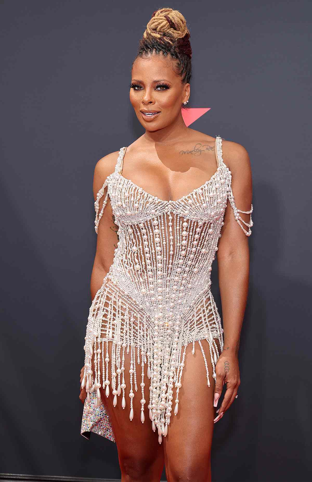 Eva Marcille attends the 2022 BET Awards at Microsoft Theater on June 26, 2022 in Los Angeles, California.