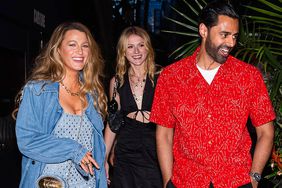 NEW YORK, NEW YORK - JUNE 29: (L-R) Blake Lively, Isabela Ferrer and Hasan Minhaj are seen in Greenwich Village 