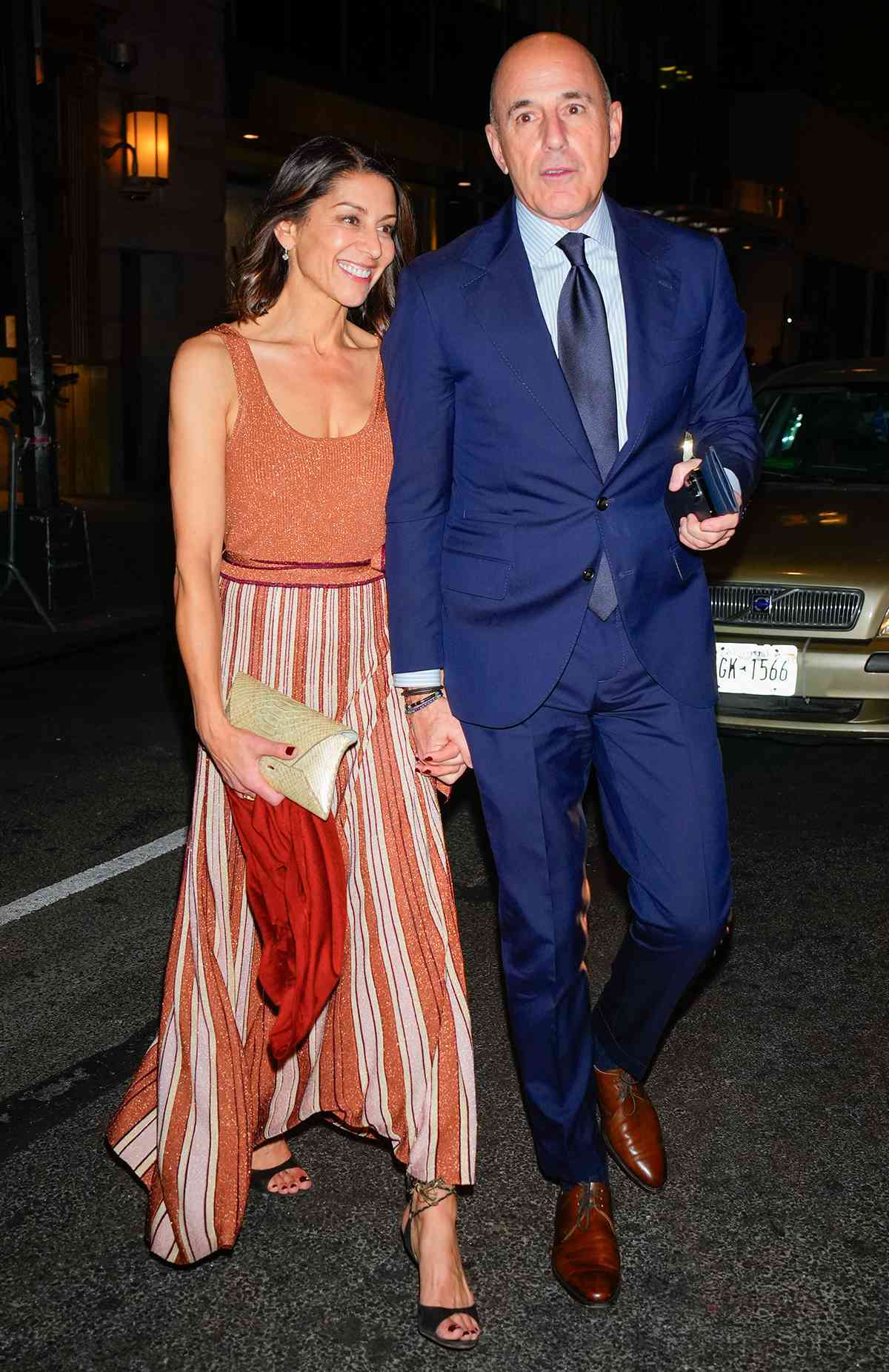 Matt Lauer is seen outside the Polo Bar for the reception of Don Lemon's wedding with Tim Malone on April 07, 2024 in New York City.