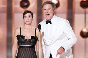 Kristen Wiig and Will Ferrell at the 81st Golden Globe Awards held at the Beverly Hilton Hotel on January 7, 2024 in Beverly Hills, California. 