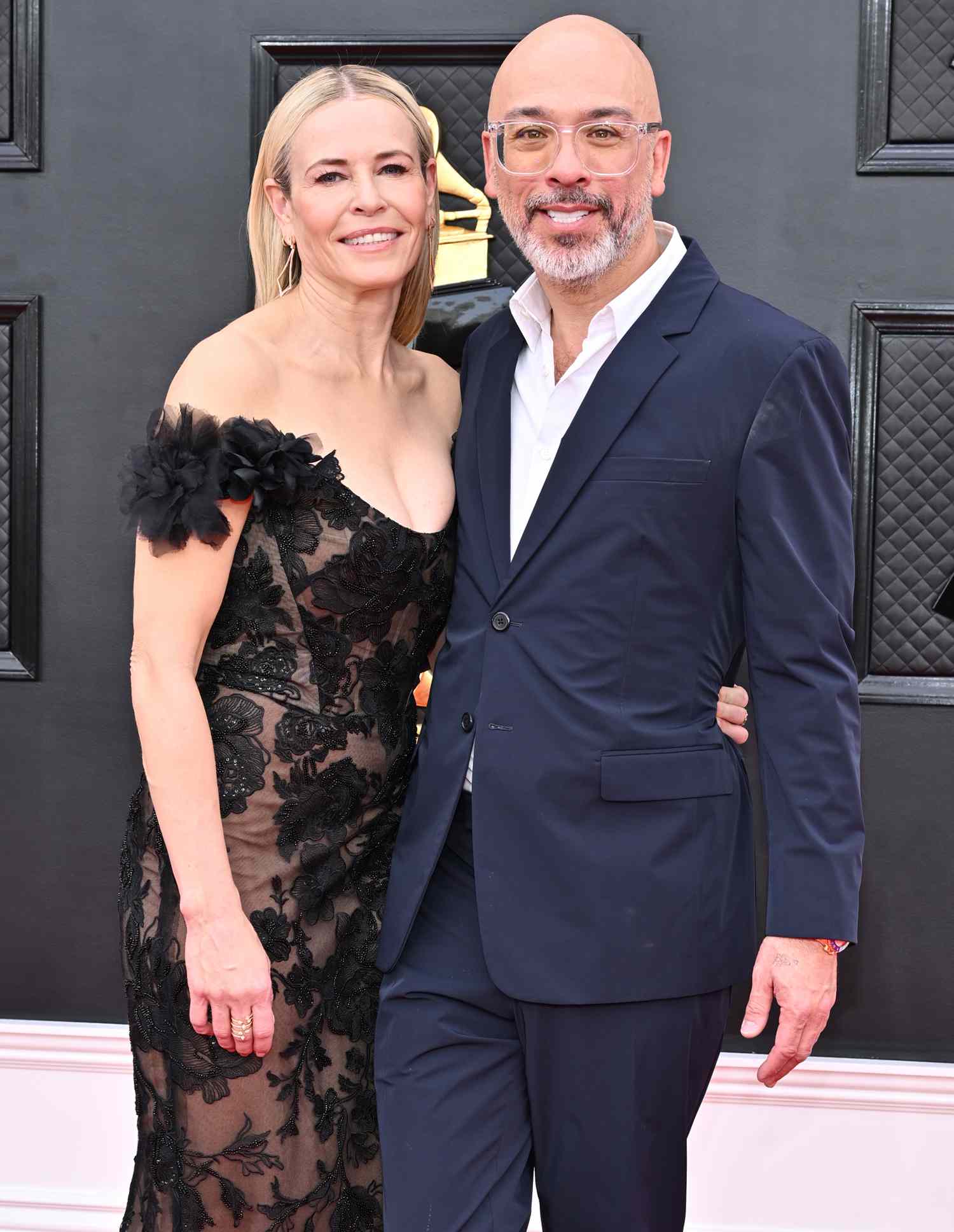 Chelsea Handler and Jo Koy at the 64th Annual Grammy Awards