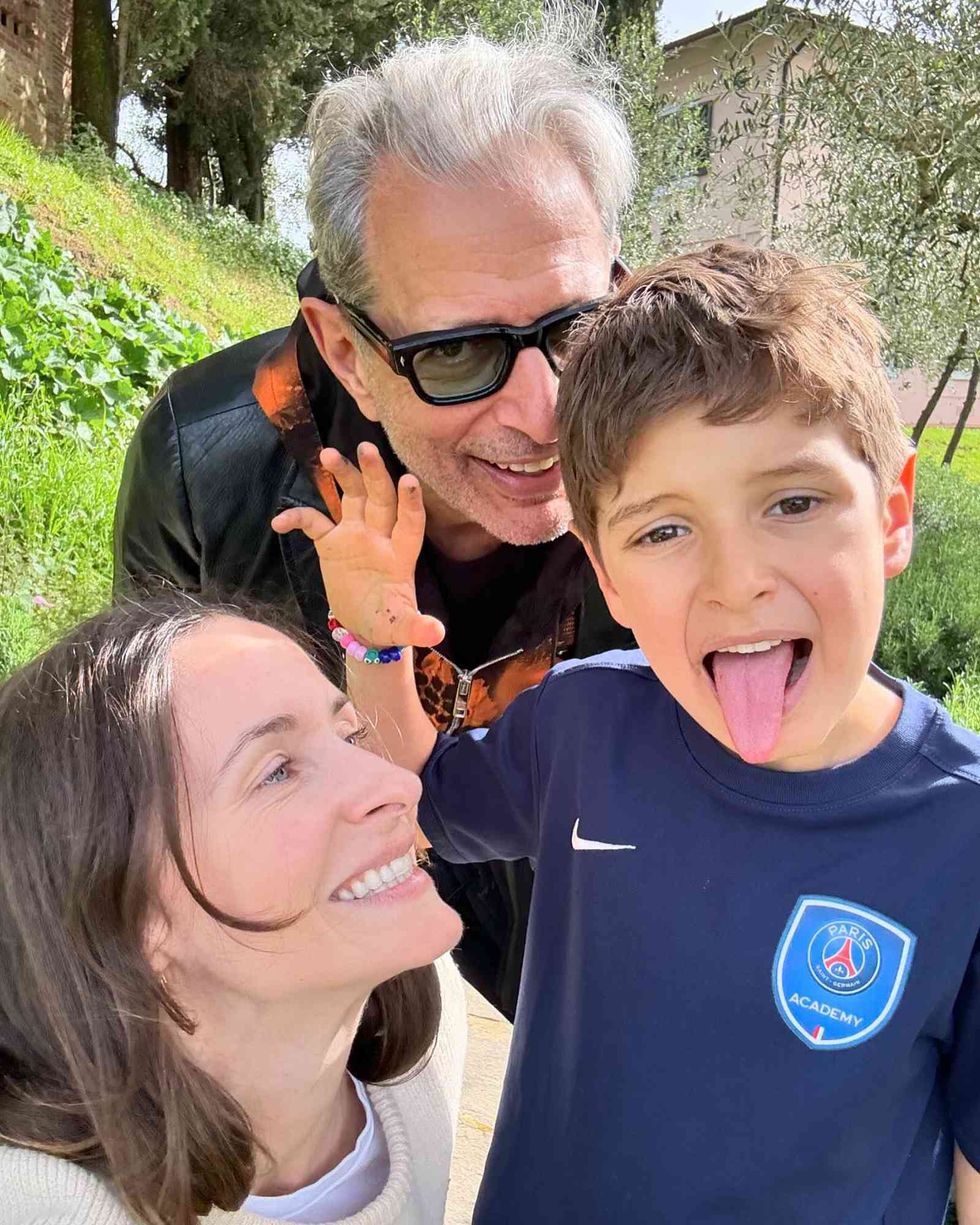 Jeff Goldblum and Emilie Goldblum witht heir son River.