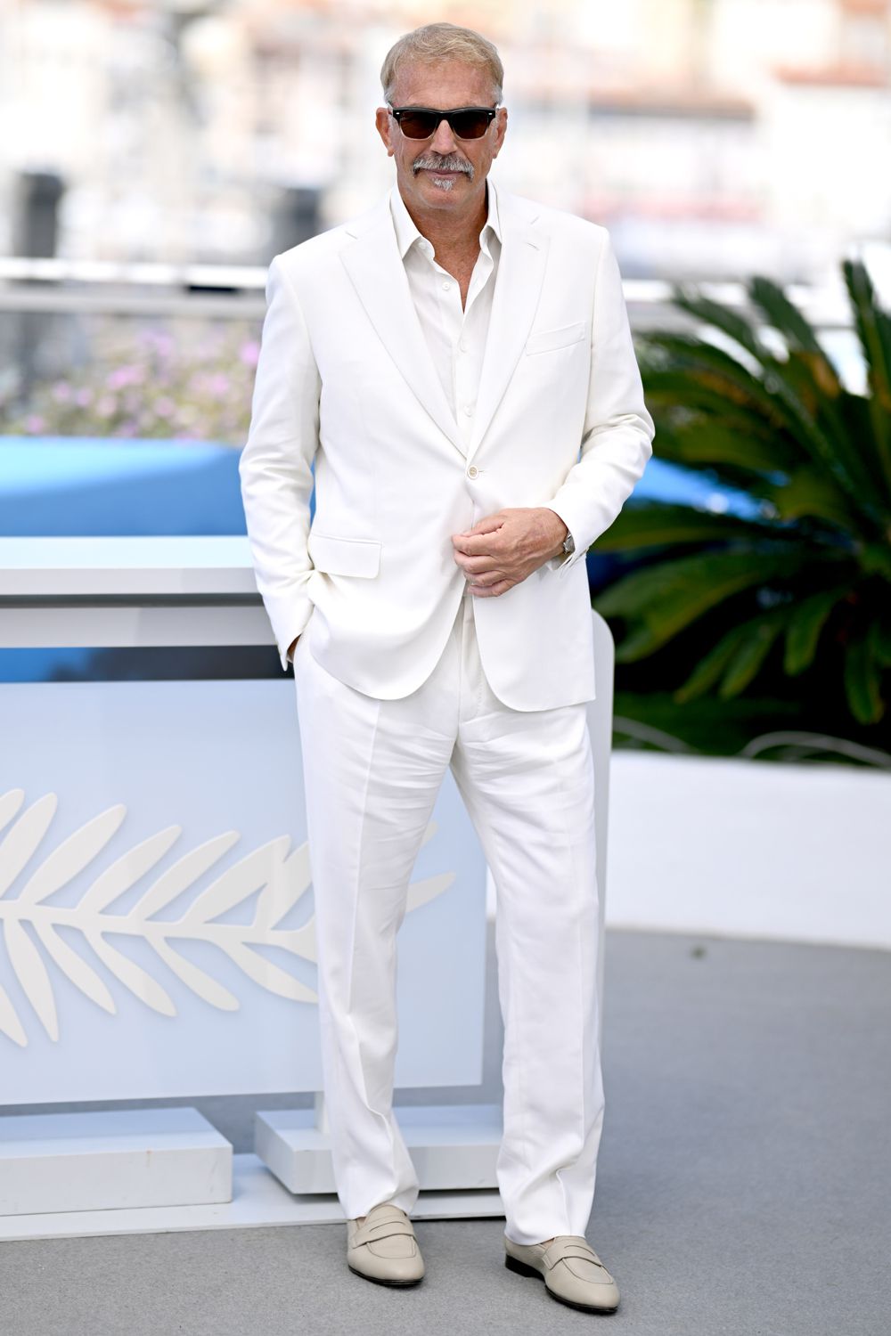 Kevin Costner attends the "Horizon: An American Saga" Photocall at the 77th annual Cannes Film Festival at Palais 
