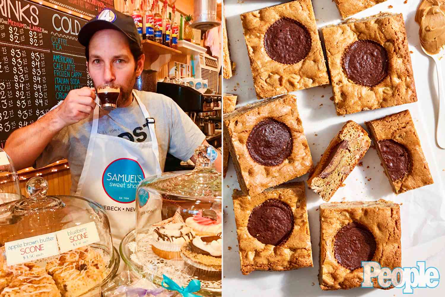 Paul Rudd at Samuel's Sweet Shop; Pe a n u t B u t t e r C u p B l o n d i e s