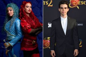 Kylie Cantrall as Red and Malia Baker as Chloe in Descendants 4 Rise of Red; Cameron Boyce