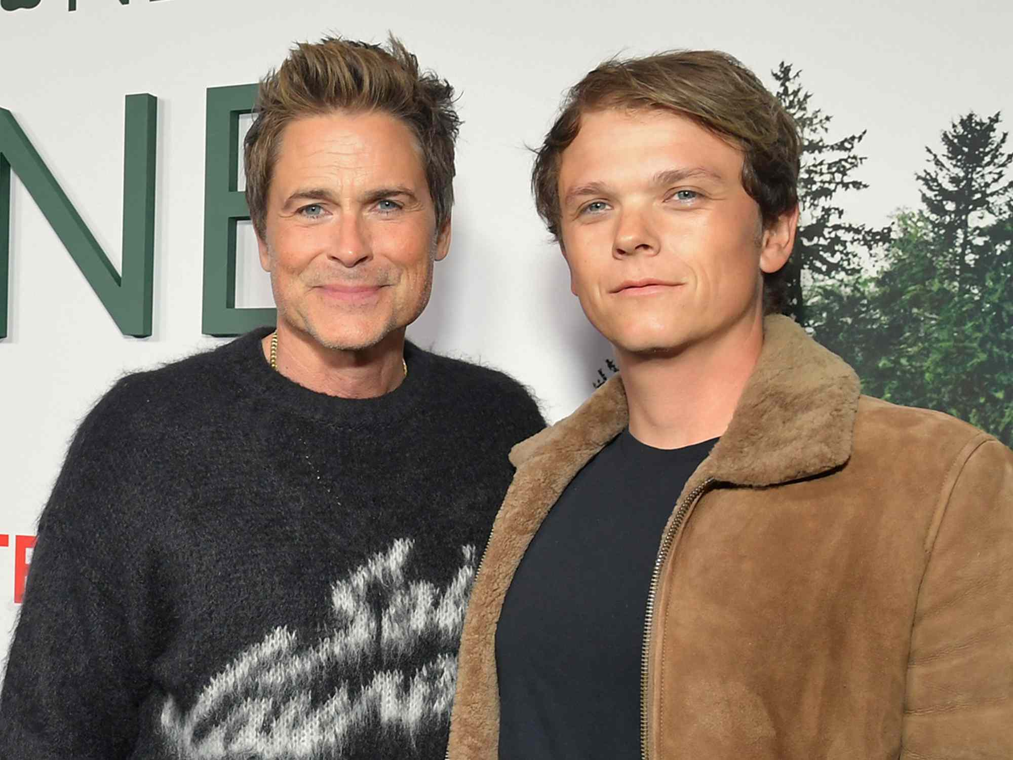 Rob Lowe and Matthew Edward Lowe attend Netflix's Dog Gone special screening at Bay Theatre on January 11, 2023 in Pacific Palisades, California