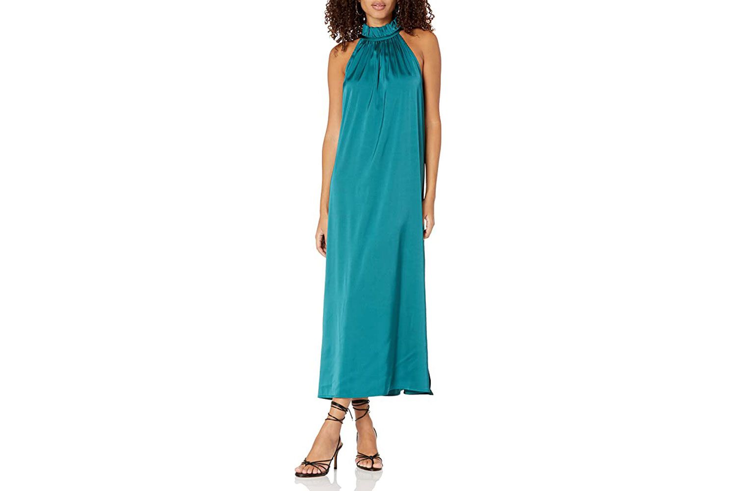 Amazon The Drop Women's Arlette Silky Stretch Halter Maxi Dress