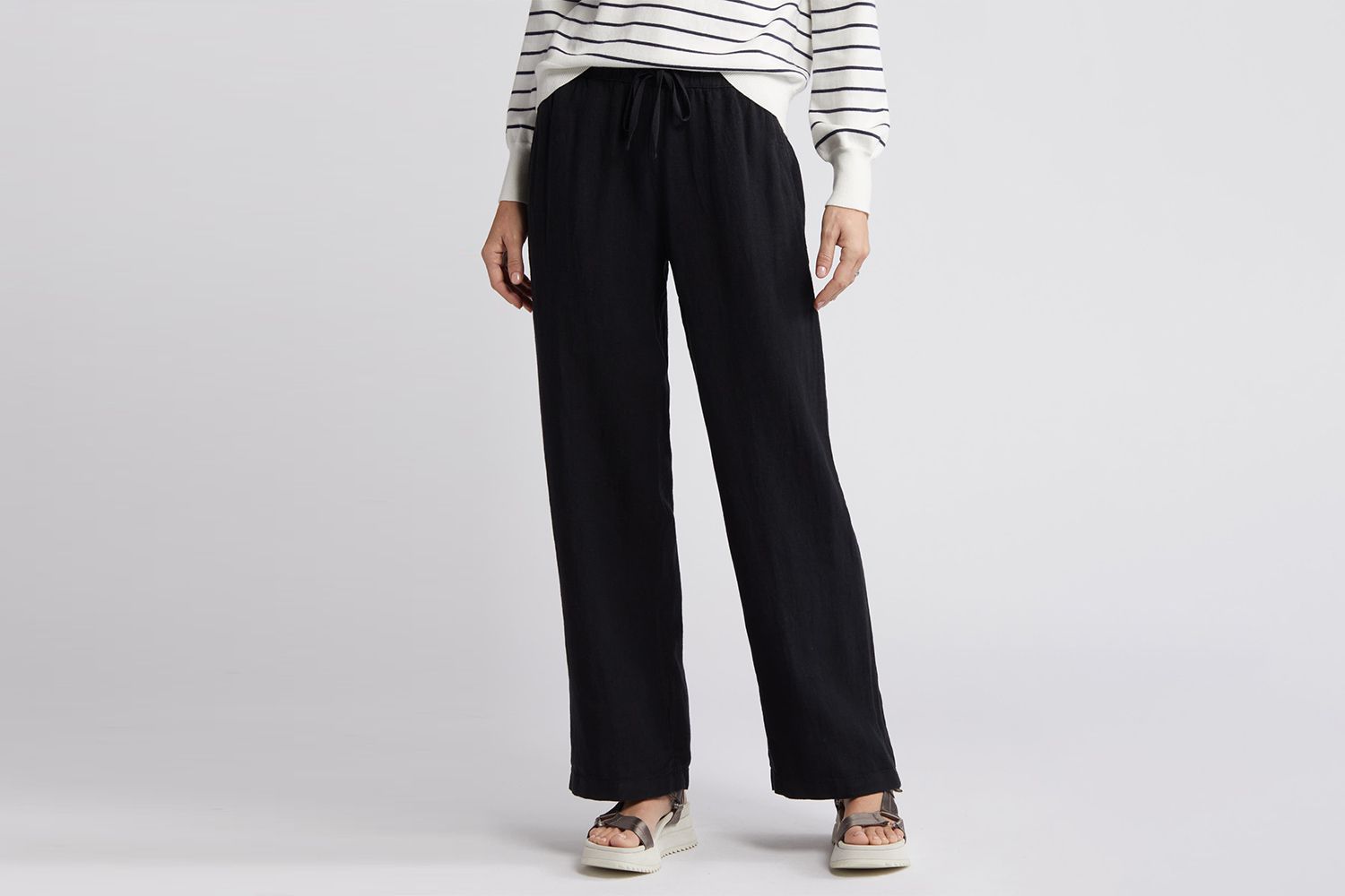 Nordstrom Caslon Drawstring Straight Leg Linen Pants