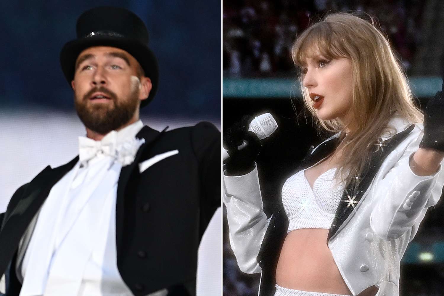 Taylor Swift is joined on stage by Travis Kelce