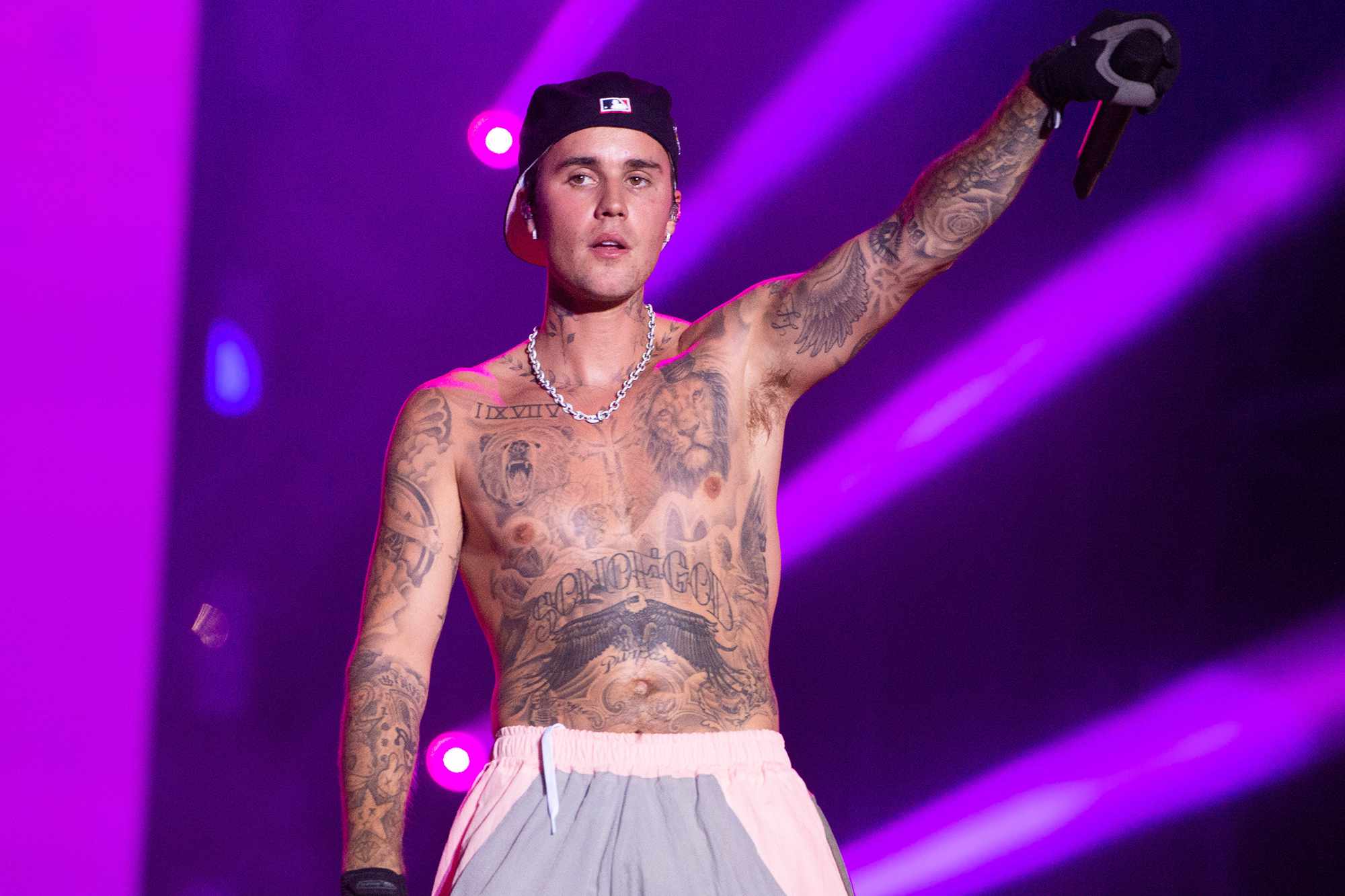 Justin Bieber performs on day three of Sziget Festival 2022 on budai-sziget Island on August 12, 2022 in Budapest, Hungary.