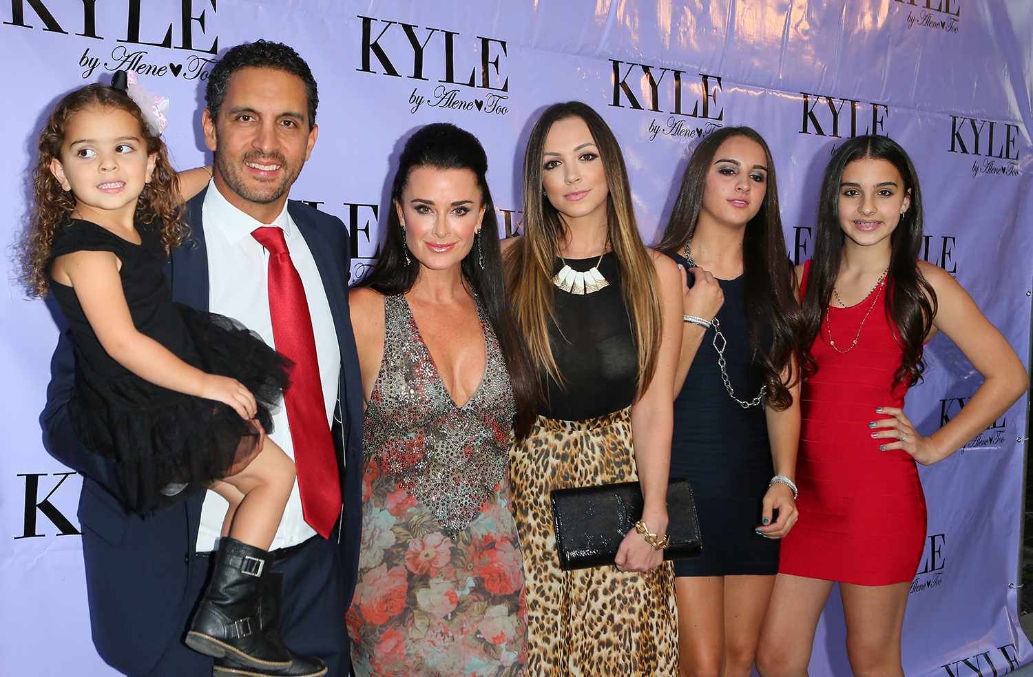 Portia Umansky, Mauricio Umansky, Kyle Richards, Farrah Aldjufrie, Alexia Umansky and Sophia Umansky attend the grand opening of Kyle Richards new boutique 'Kyle By Alene Too' 