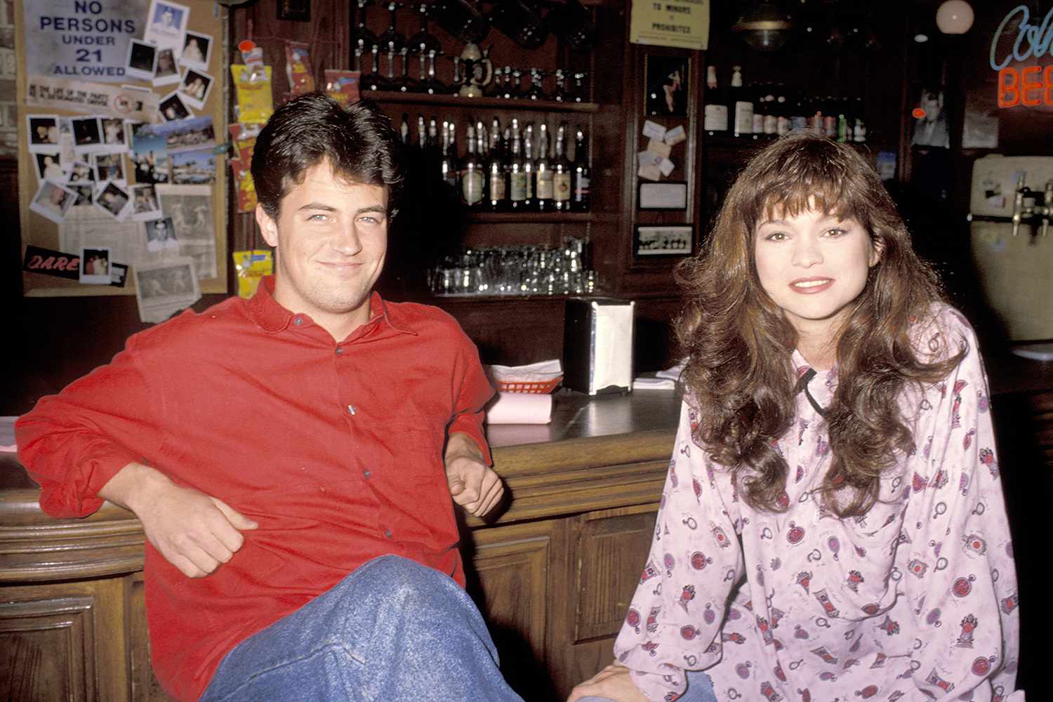 Valerie Bertinelli and Matthew Perry at the Set of "Sydney" in Los Angeles, California