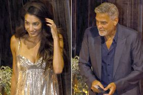 George Clooney and wife Amal are seen at the "Gatto Nero" restaurant in Como Lake.