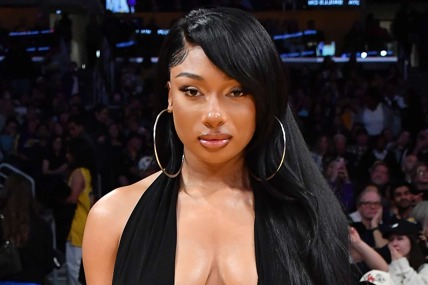 Megan Thee Stallion attends a basketball game between the Los Angeles Lakers and the Minnesota Timberwolves at Crypto.com Arena on April 07, 2024