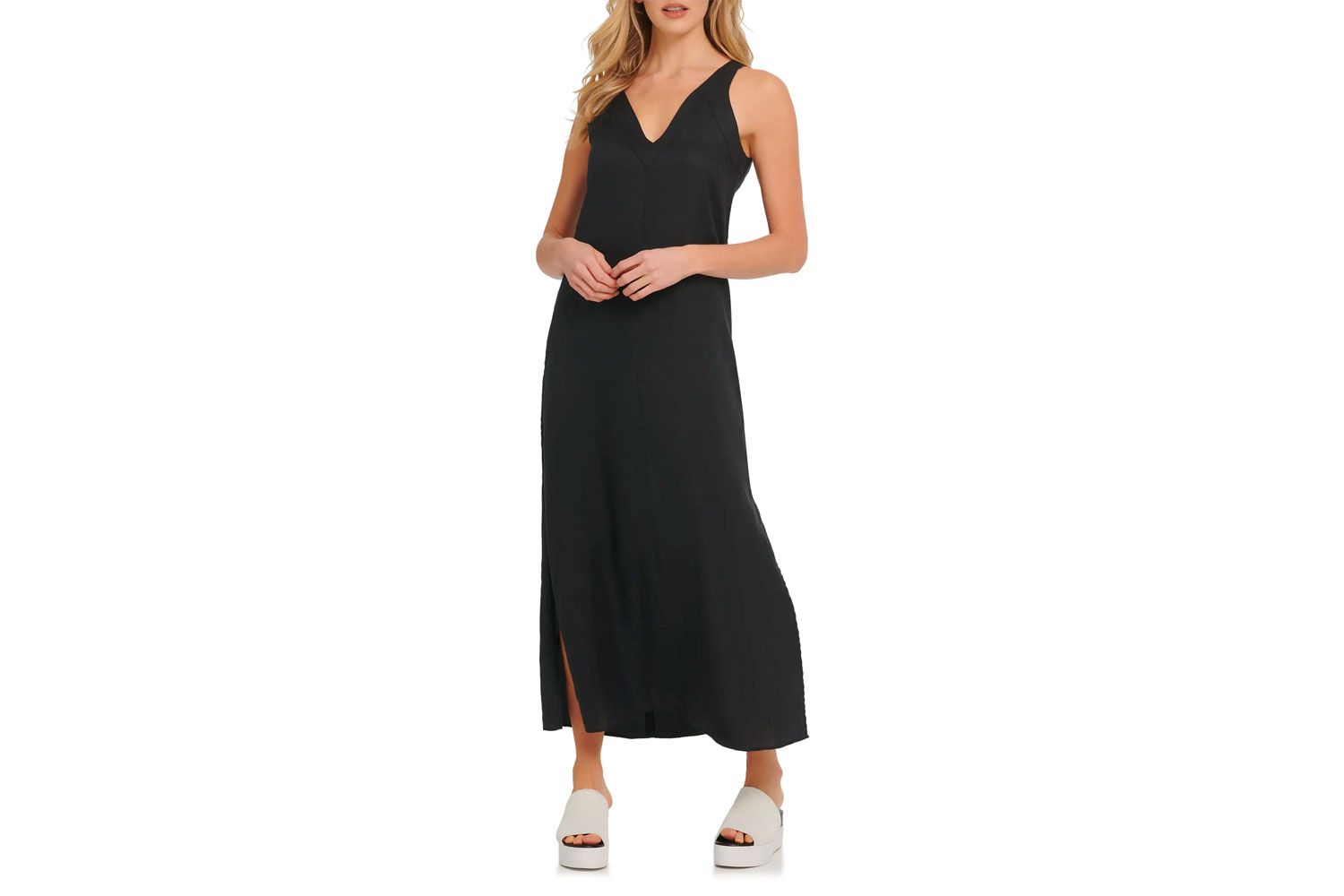 Nordstrom DKNY V-Neck Linen Maxi Dress