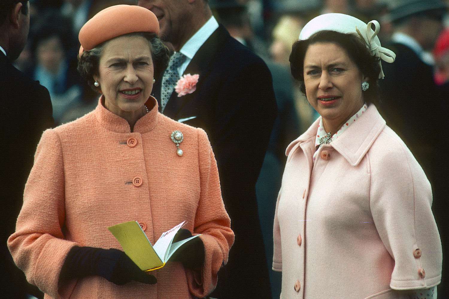 Queen Elizabeth ll and her sister Princess Margaret attend the Epsom Derby