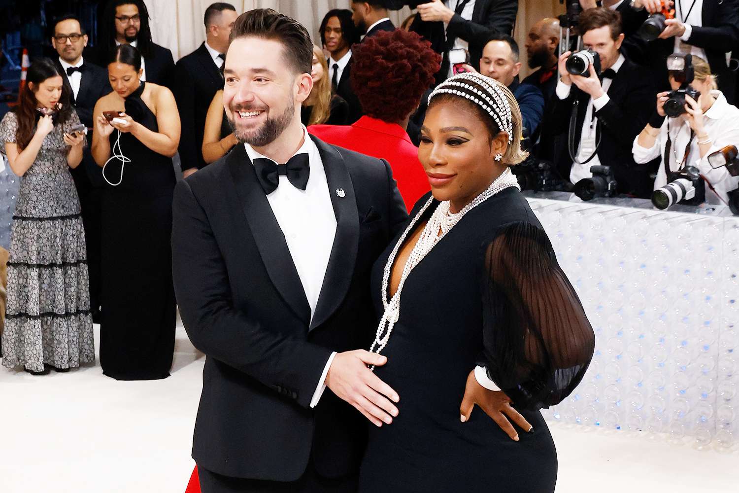 Serena Williams and Alexis Ohanian attend the 2023 Costume Institute Benefit celebrating "Karl Lagerfeld: A Line of Beauty" at Metropolitan Museum of Art on May 01, 2023 in New York City.