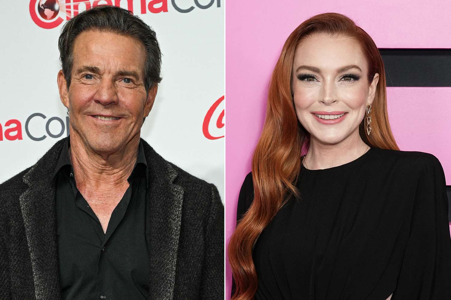 Dennis Quaid and Laura Savoie Quaid at the CinemaCon Big Screen Achievement Awards; Lindsay Lohan attends the Global Premiere of "Mean Girls" 