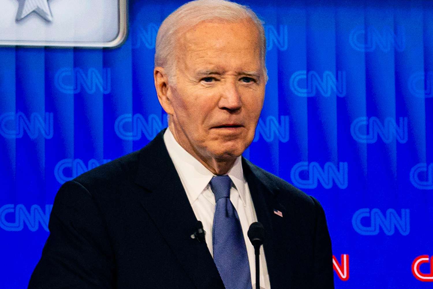 US President Joe Biden during the first presidential debate with former US President Donald Trump, not pictured, in Atlanta, Georgia, US