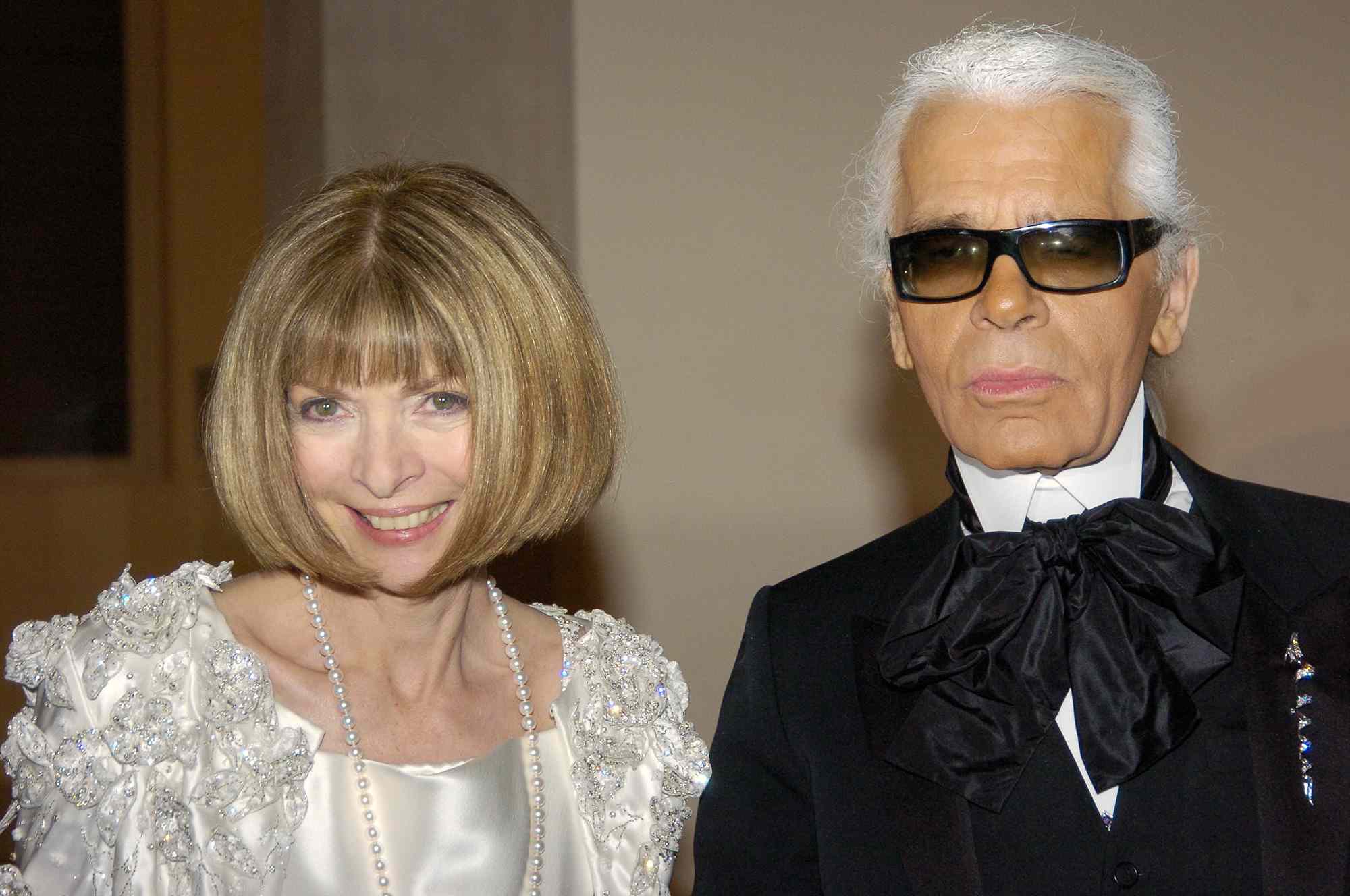 Anna Wintour and Karl Lagerfeld are at the Metropolitan Museum of Art for the annual Costume Institute Gala. They co-chaired the event.