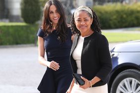 Meghan Markle and her mother, Doria Ragland arrive at Cliveden House Hotel on the National Trust's Cliveden Estate to spend the night before her wedding to Prince Harry on May 18, 2018 in Berkshire, England.