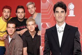 American boy band 'N Sync, circa 2000. Clockwise, from top left: Joey Fatone, Chris Kirkpatrick, Lance Bass, Justin Timberlake and , JC Chasez. (Photo by Tim Roney/Getty Images); NEW YORK, NEW YORK - SEPTEMBER 26: Darren Criss attends the 74th Annual Tony Awards at Winter Garden Theater on September 26, 2021 in New York City. (Photo by Jamie McCarthy/Getty Images for Tony Awards Productions)