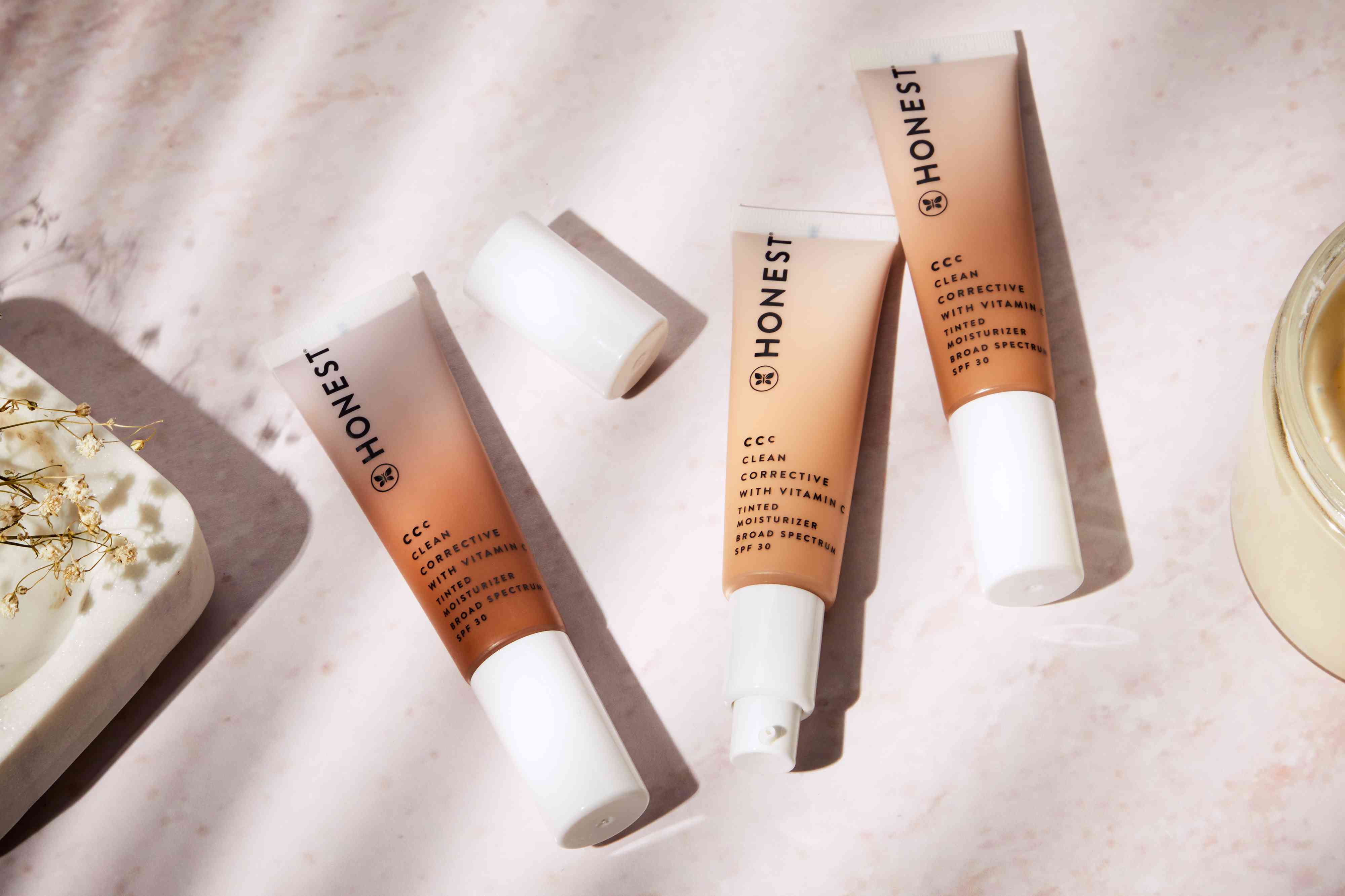 Three bottles of Honest Beauty CC Cream