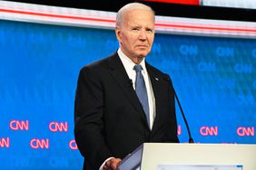 President of the United States Joe Biden and Former President Donald Trump participate in the first Presidential Debate at CNN Studios in Atlanta, Georgia, United States on June 27, 2024.