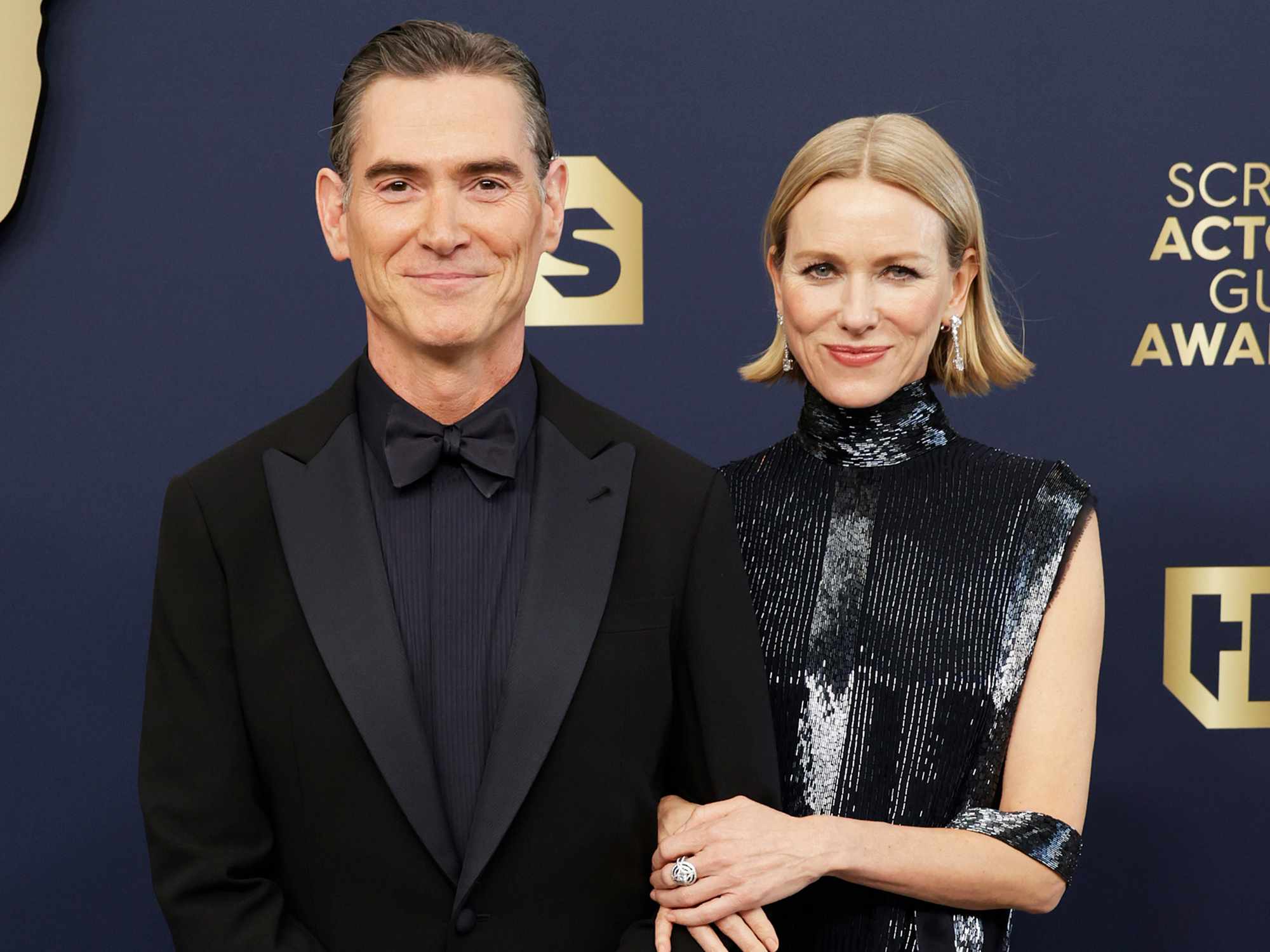 Billy Crudup and Naomi Watts attend the 28th Annual Screen ActorsÂ Guild Awards at Barker Hangar on February 27, 2022 in Santa Monica, California