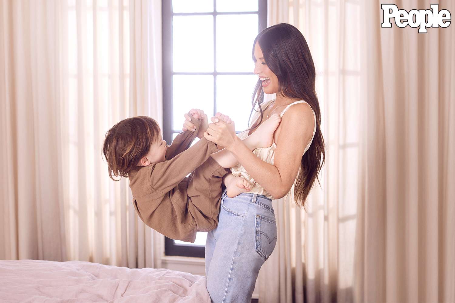 Olivia Munn and son Malcolm photographed on April 8, 2024 in Los Angeles, CA.